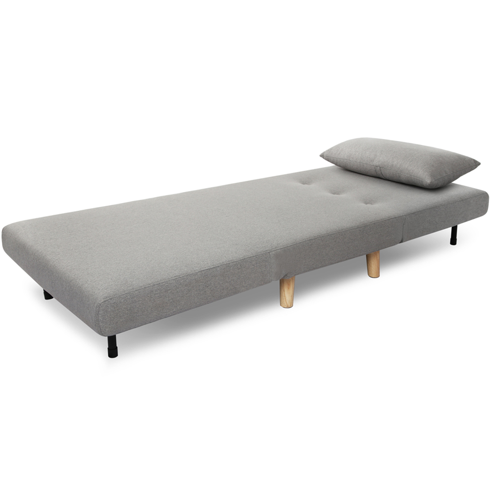 Aurora Single Sleeper Grey Linen Sofa Bed Image 6