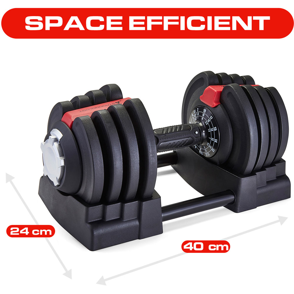 Strongology ELEMENT18 Black and Red Adjustable Dumbbell 1.5kg to 18kg 2 Pack Image 6