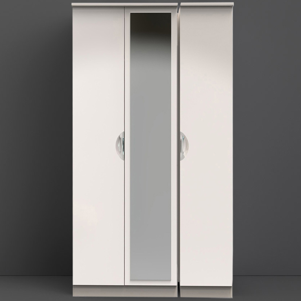 Crowndale Camden Ready Assembled 3 Door Kashmir Gloss Mirrored Wardrobe Image 1