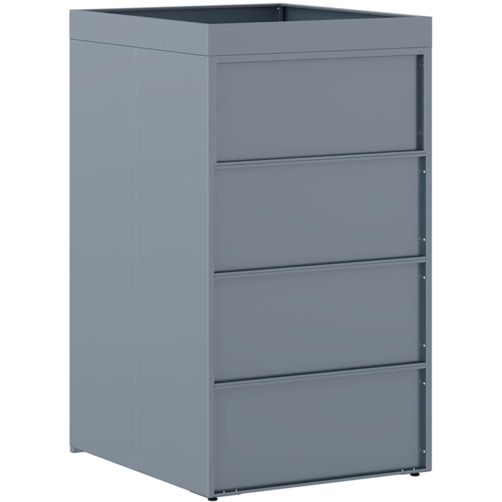 vidaXL Light Grey Wheelie Bin Storage Shed with Planter Roof Image 4