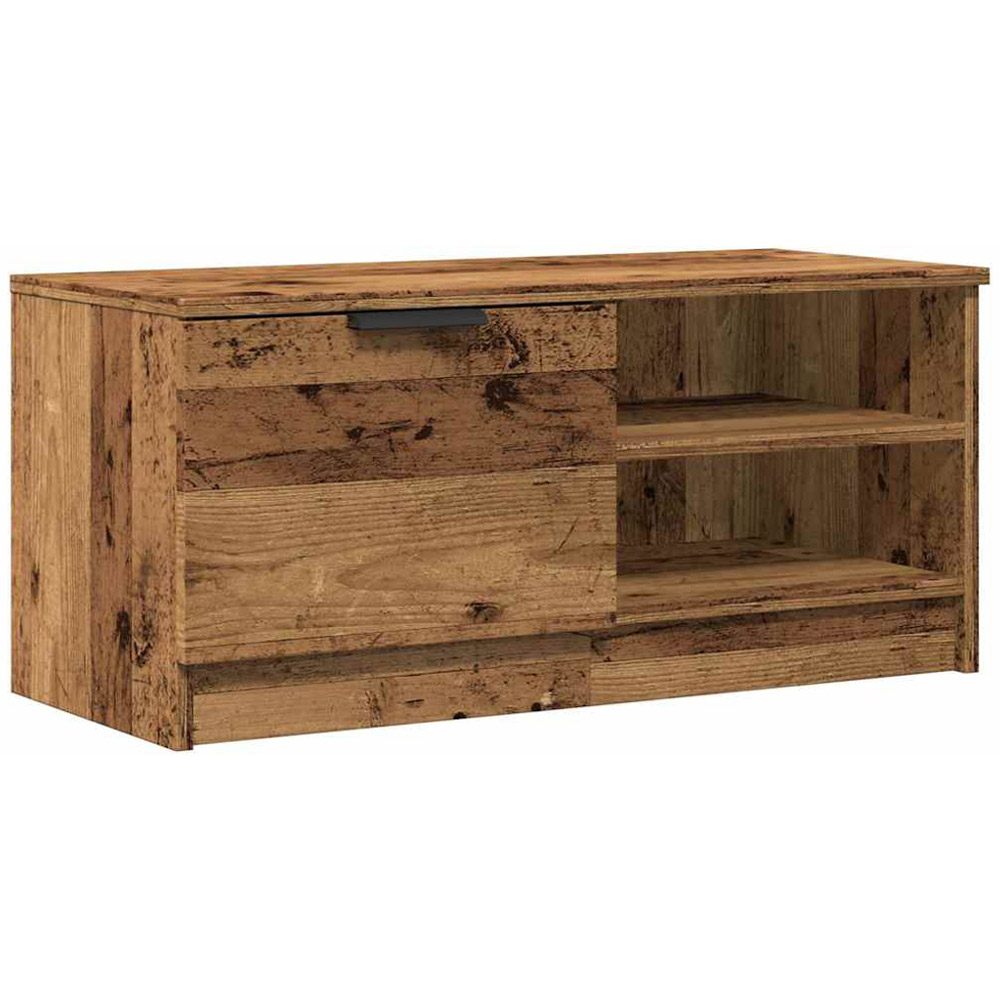vidaXL Single Door 2 Shelf Old Wood TV Cabinet Set of 2 Image 5