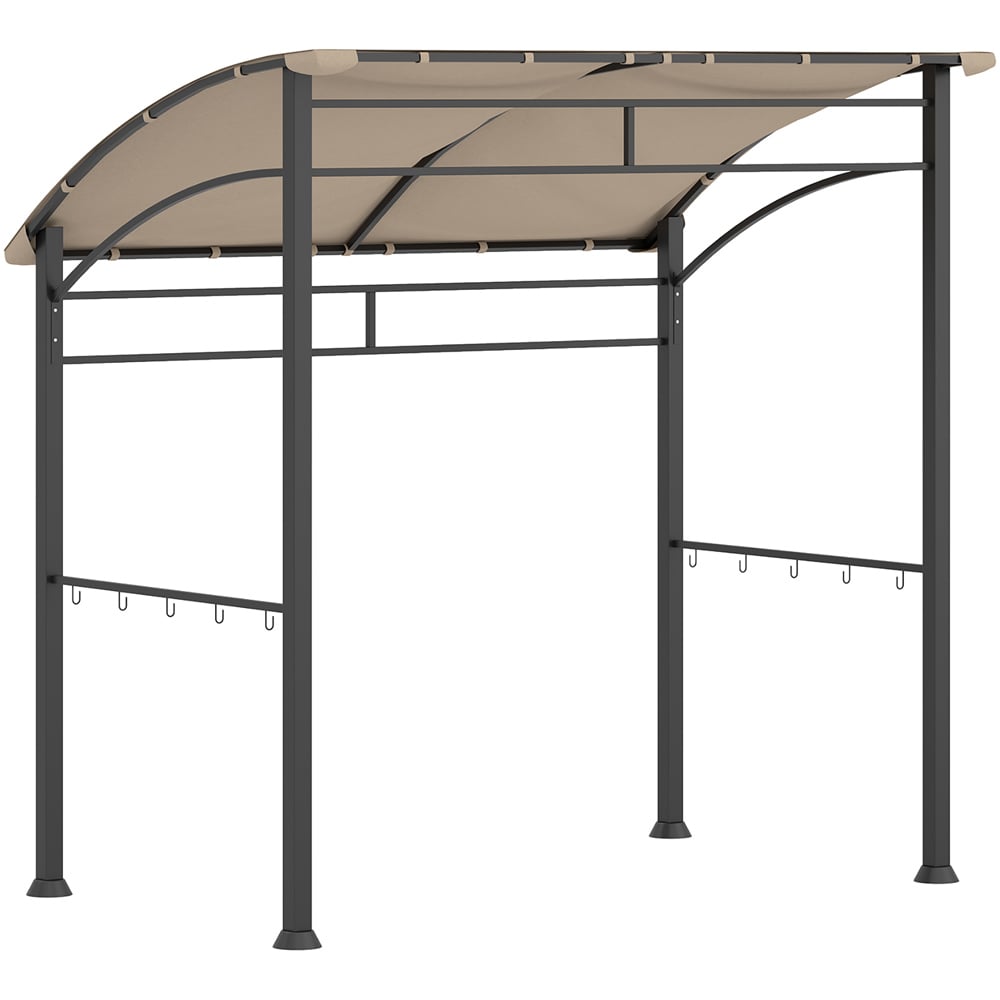 Outsunny 2.2 x 1.5m Khaki BBQ Tent Sun Shade with Canopy Gazebo Image 2