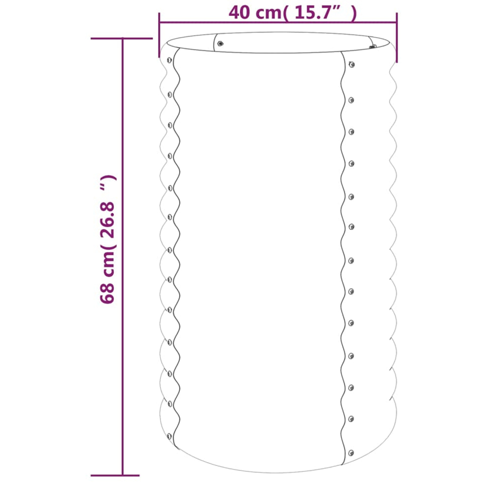 vidaXL Green Galvanised Steel Garden Planter 68 x 40 x 40cm Image 3