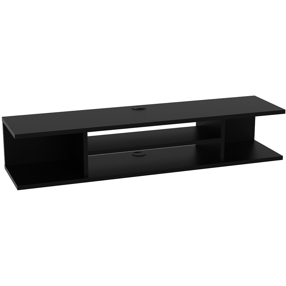Decorotika Pivot 4 Shelf Black Floating TV Unit Image 2