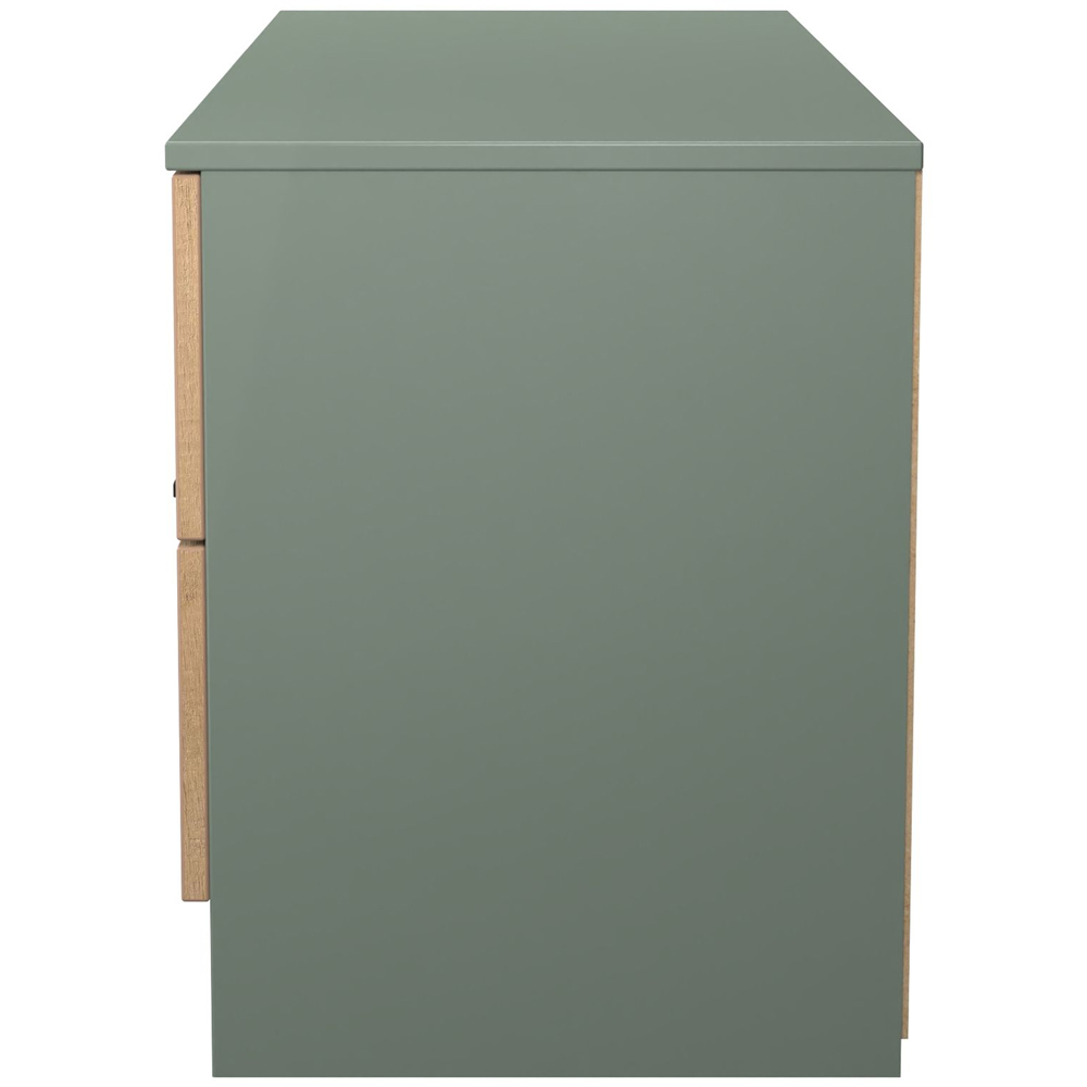 Crowndale Java 4 Drawer Slatt Effect and Reed Green Bedbox Image 3