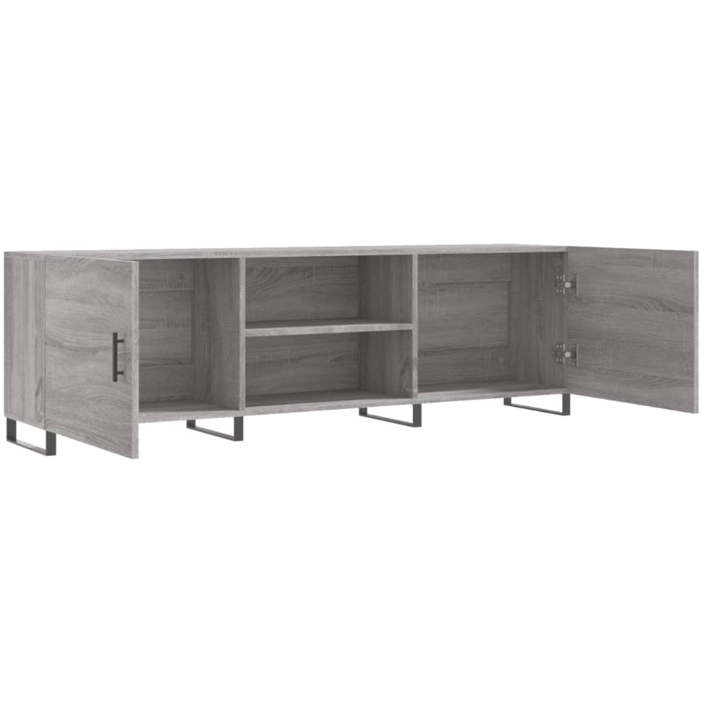 vidaXL 2 Door 2 Shelf Grey Sonoma TV Cabinet Image 6