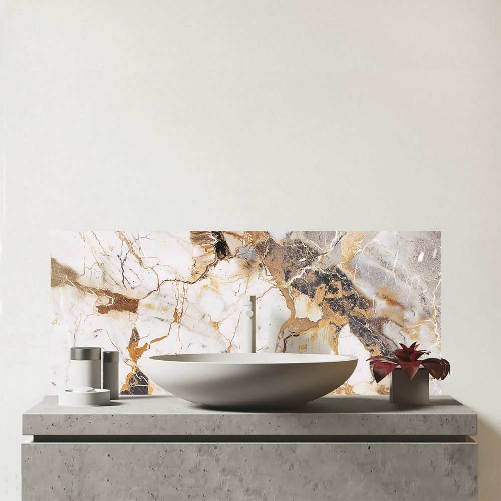 Warren Reed Designer Sleek Pale Marble Effect Bathroom Splashback 25 x 60cm Image 1