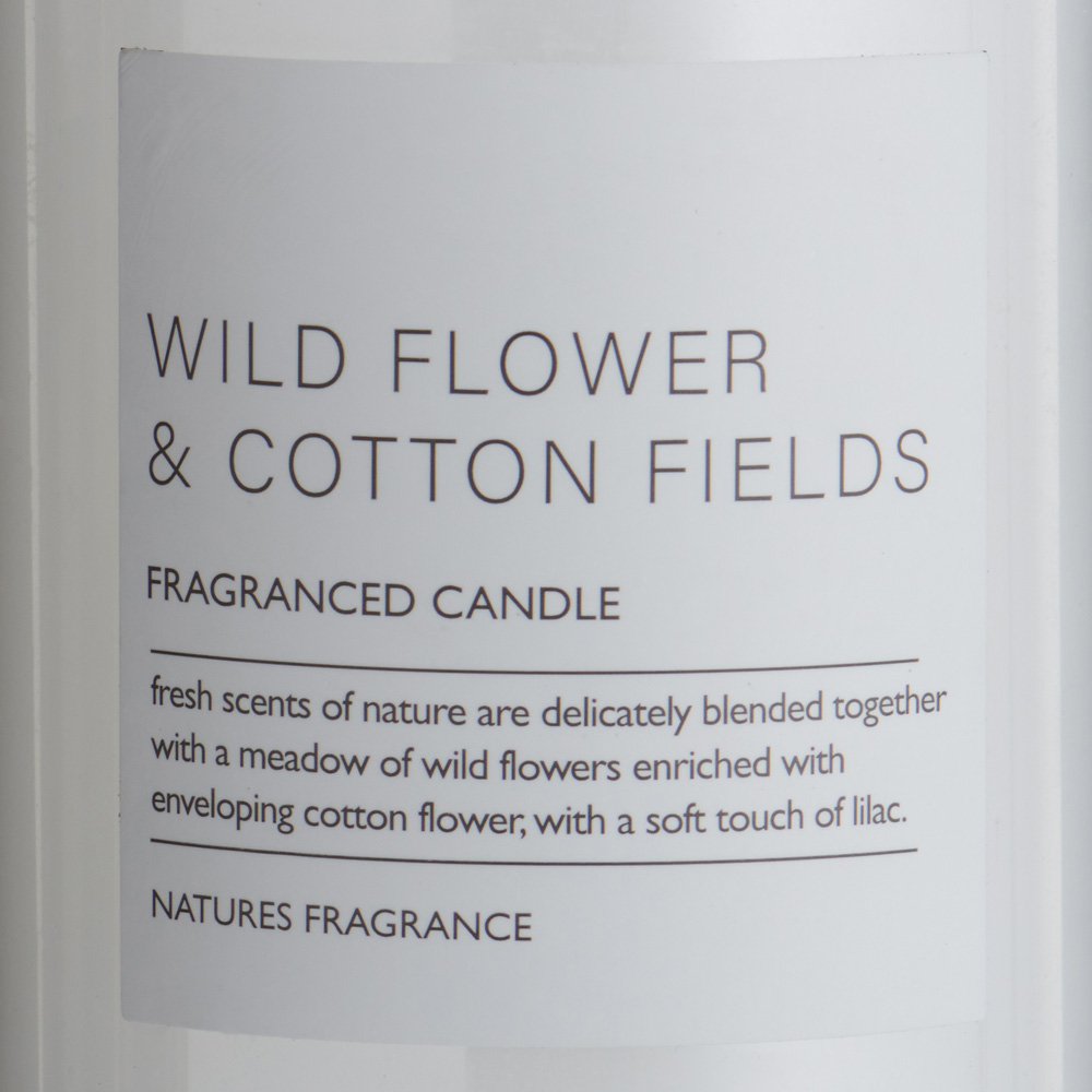 Nature's Fragrance Wildflower and Cotton Field Pillar Candle Image 2