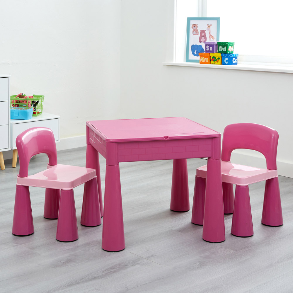 Liberty House Toys Pink Kids 5-in-1 Activity Table and Chairs Image 6