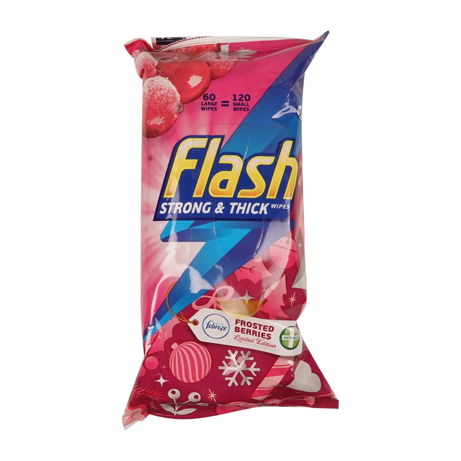 Flash Strong and Thick Antibacterial Wipes - Frosted Berries Image