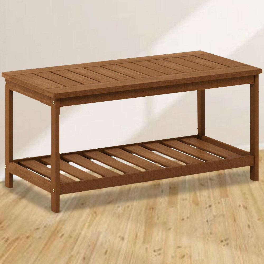 Walplus Tioman Single Shelf Natural Hardwood Coffee Table Image 1