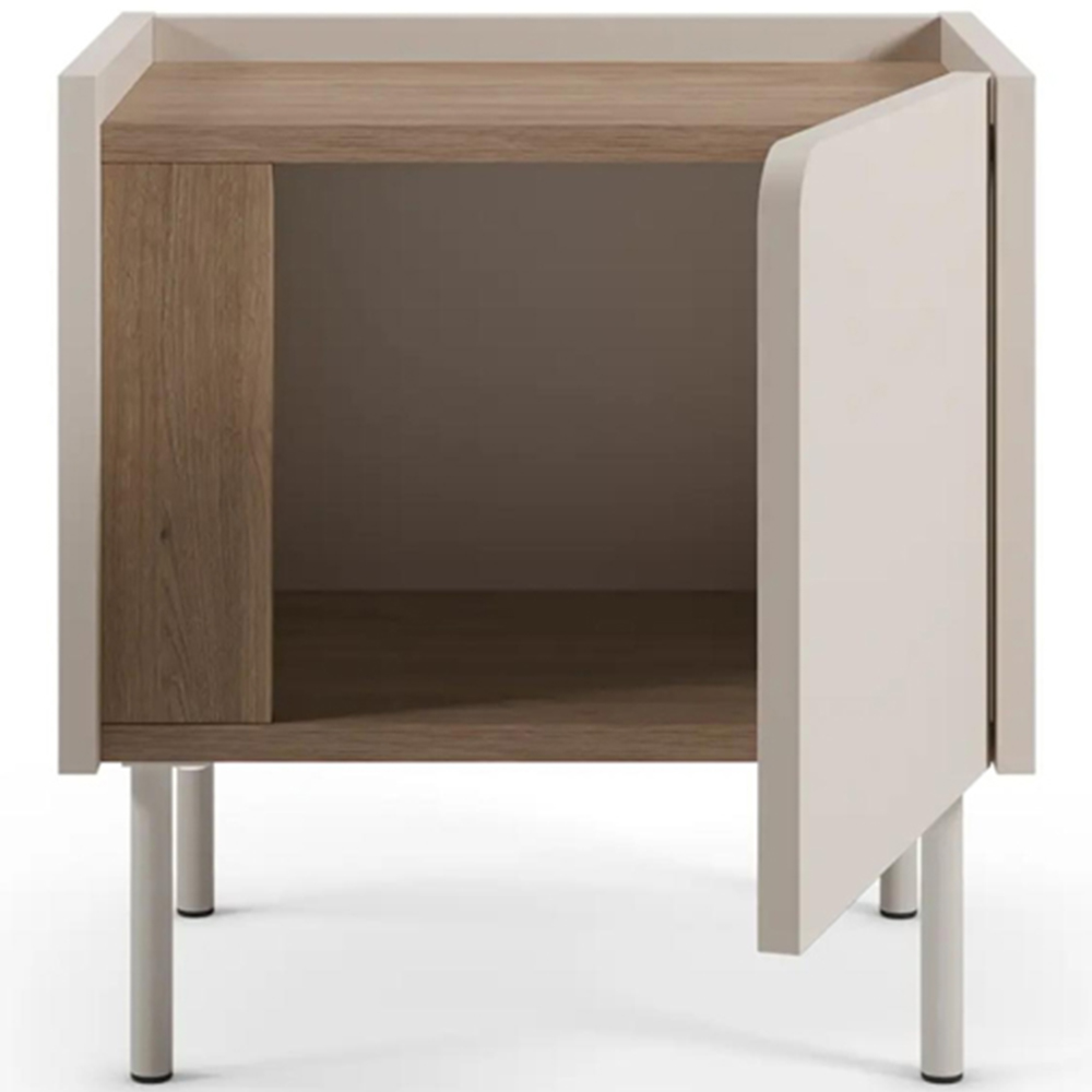 Decortie Norm Single Door Natural Oak Bedside Table Image 4