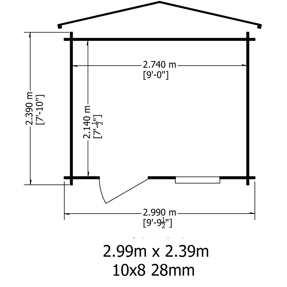 Shire Bucknells 10 x 8ft Pressure Treated Log Cabin Image 6