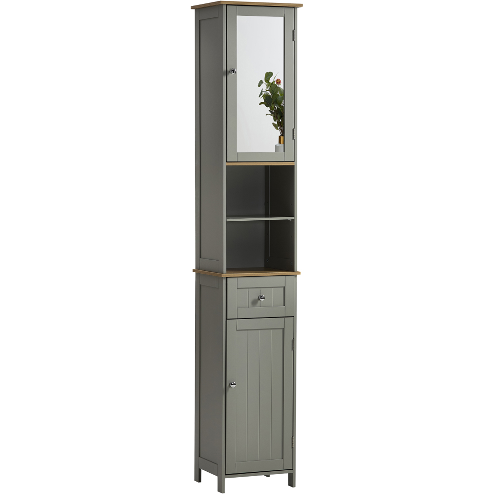 BATH VIDA Priano 2 Door Single Drawer Mirrored Tall Floor Cabinet Image 2