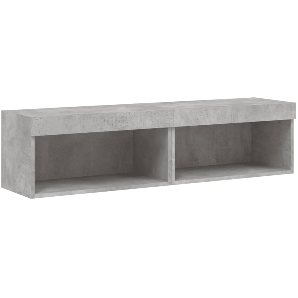 vidaXL Single Shelf Concrete Grey TV Cabinet with LED Lights Set of 2 Image 2