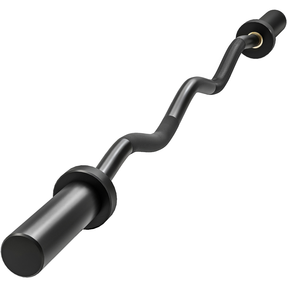 SPORTNOW Olympic Black EZ Curl Bar 122cm Image 1