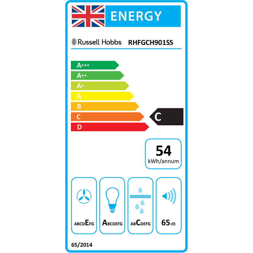 Russell Hobbs RHFGCH901SS Stainless Steel 90cm Cooker Hood Image 8