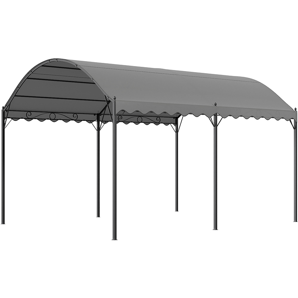 Living and Home Dark Grey Waterproof Metal Arched Pergola 3 x 4m Image 2