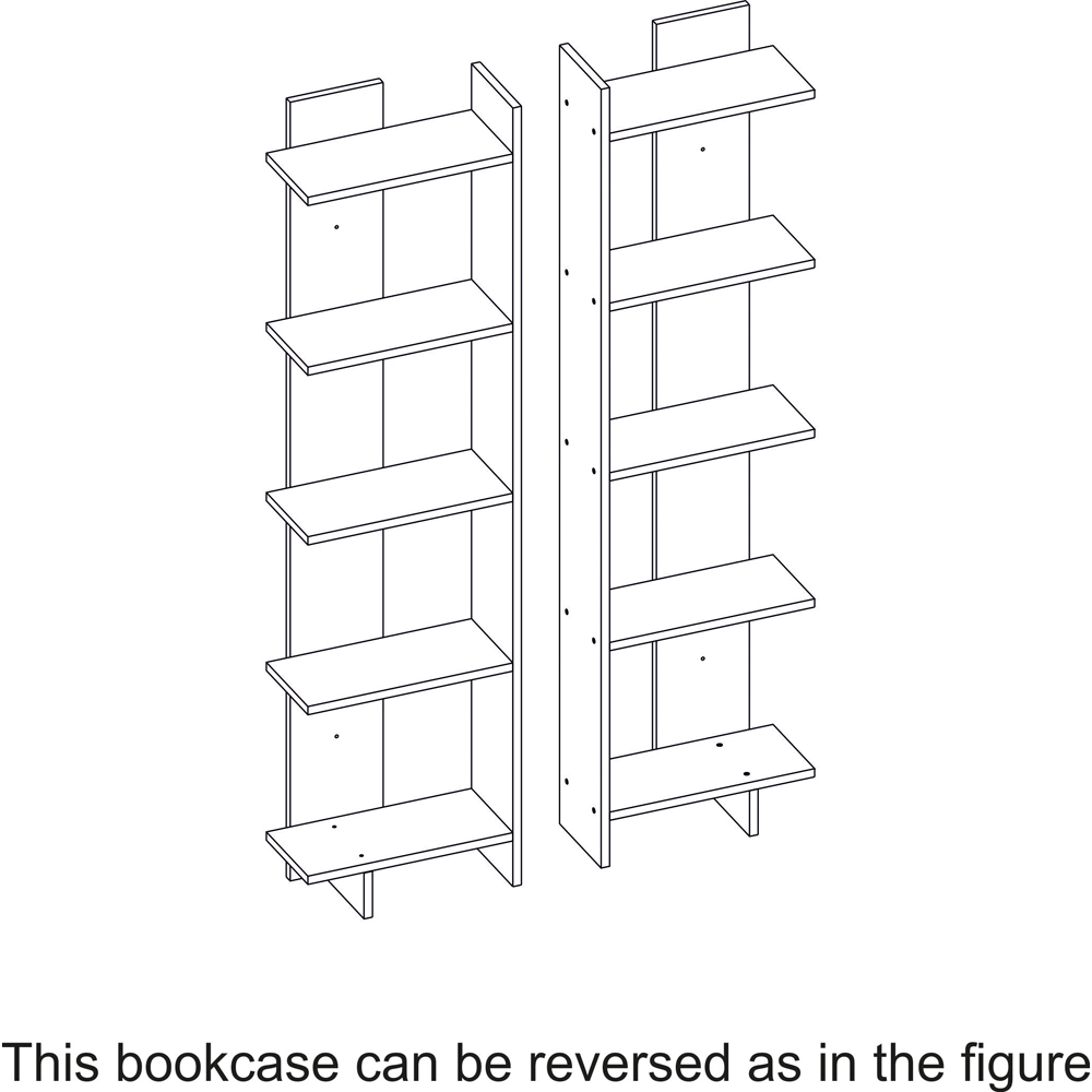 Decorotika Alis 5 Tier Black and Oud Corner Bookcase Image 7