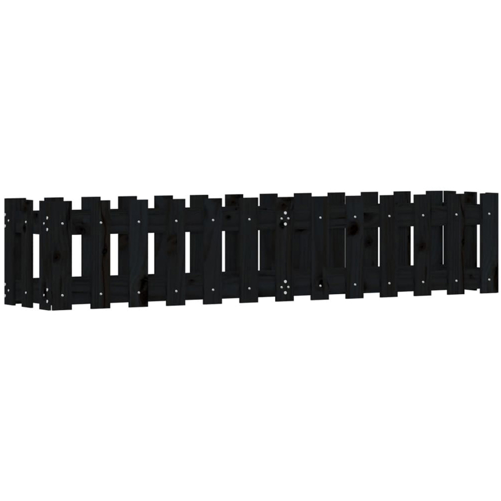 vidaXL Black Solid Pine Wood Raised Garden Bed 30 x 150 x 30cm Image 1