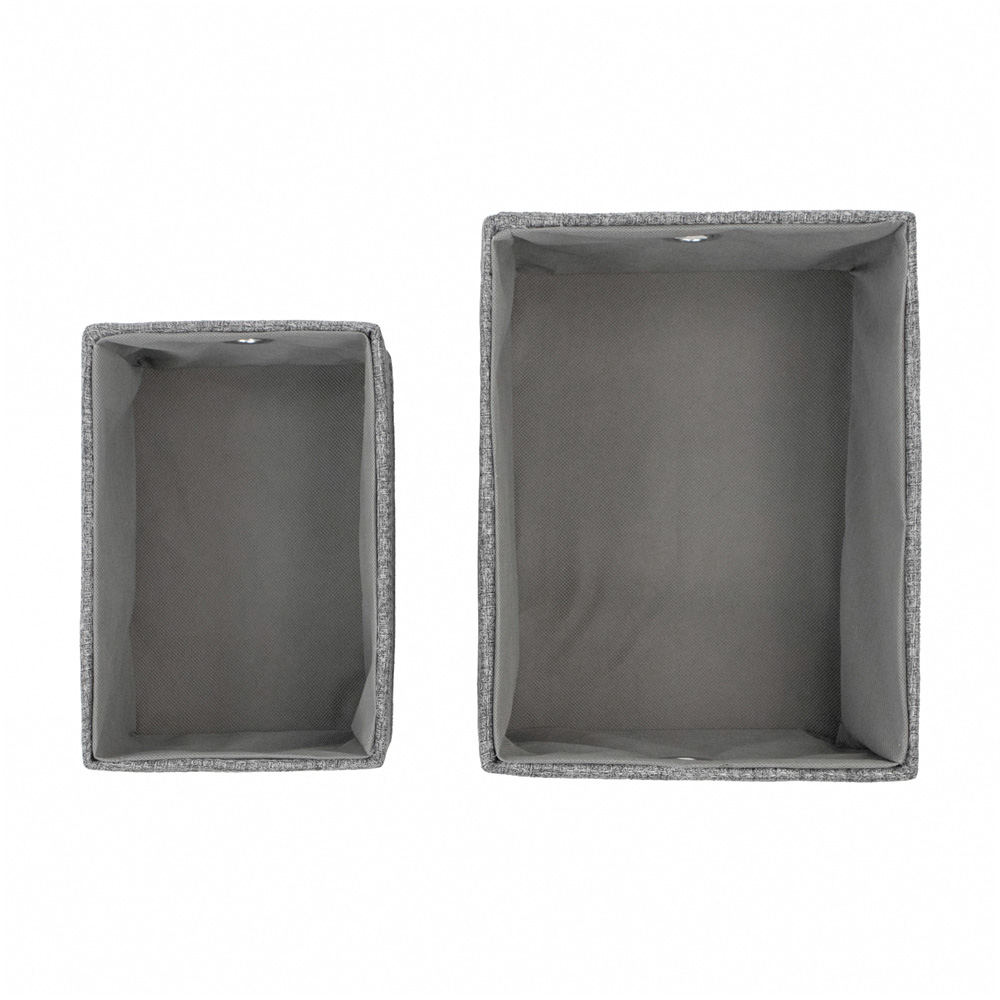 JVL Chroma Grey Rectangular Storage Basket with Lid 2 Pack Image 5