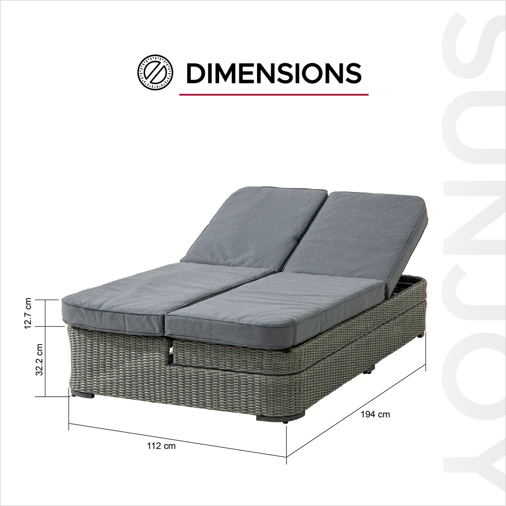 Sunjoy 2 Person Grey Patio Lounge Chair Image 9