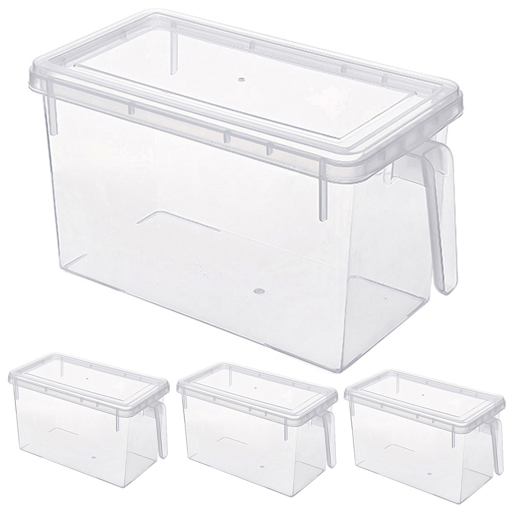 Living and Home Clear Refrigerator Food Storage Container 4 Pack Image 2