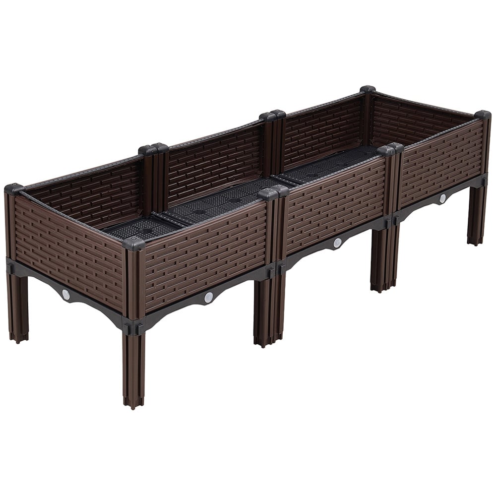 Living and Home Plastic Raised Garden Bed Planter Box 120 x 40 x 33cm Image 1