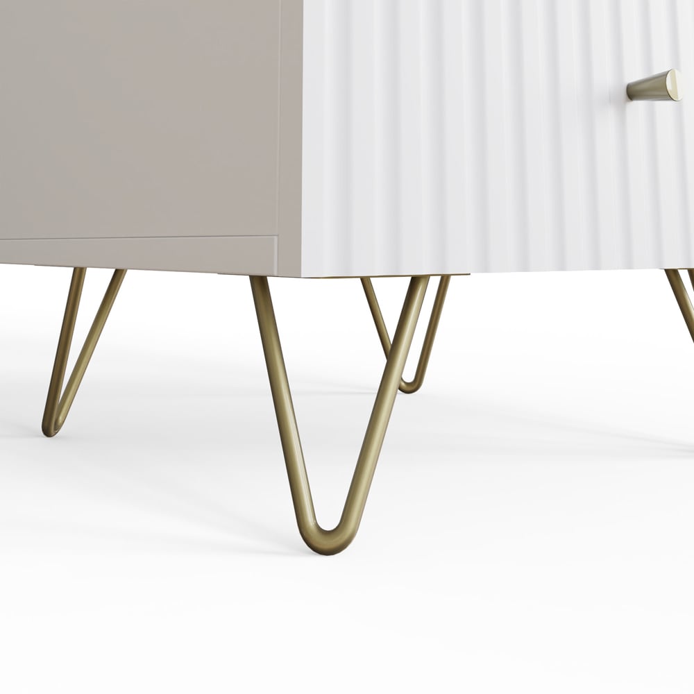 GFW Thalia 2 Drawer White Bedside Table Set of 2 Image 8