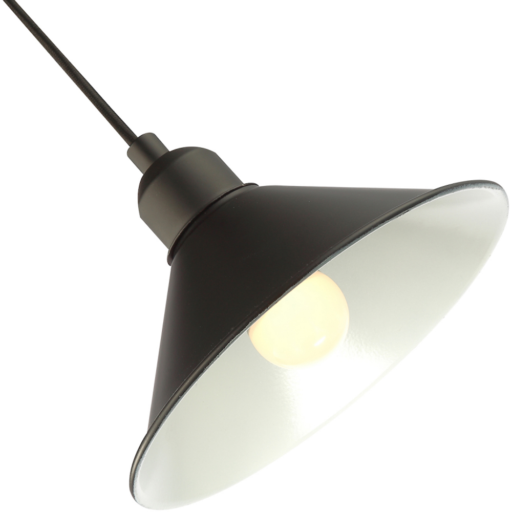 Happy Homewares Cone Shaped Industrial Metal Mat Black Pendant Shade Image 8