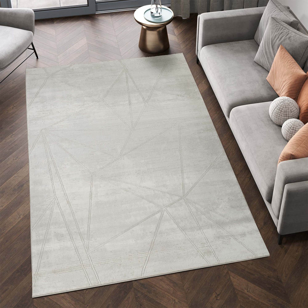 Desire Rugs Novu Mirage Beige Modern Abstract Geometric Metallic Rug 200 x 290cm Image 5