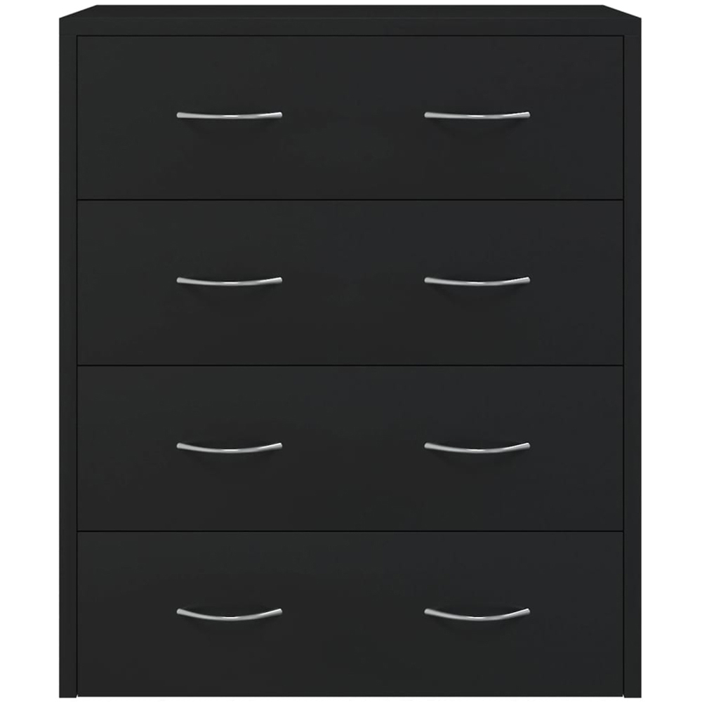 vidaXL 4 Drawer Black Wooden Sideboard Image 4
