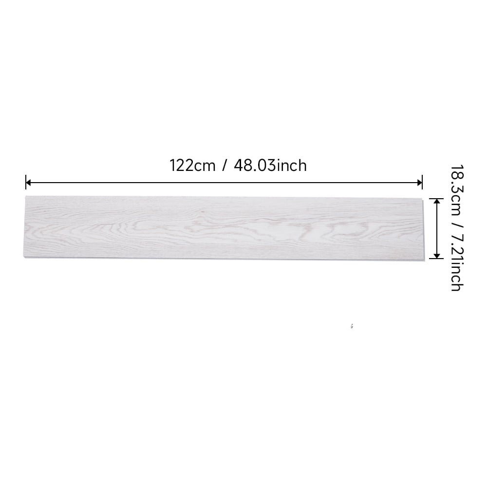 Living and Home White Wood Grain SPC Vinyl Floor Tile 14 Pack Image 9