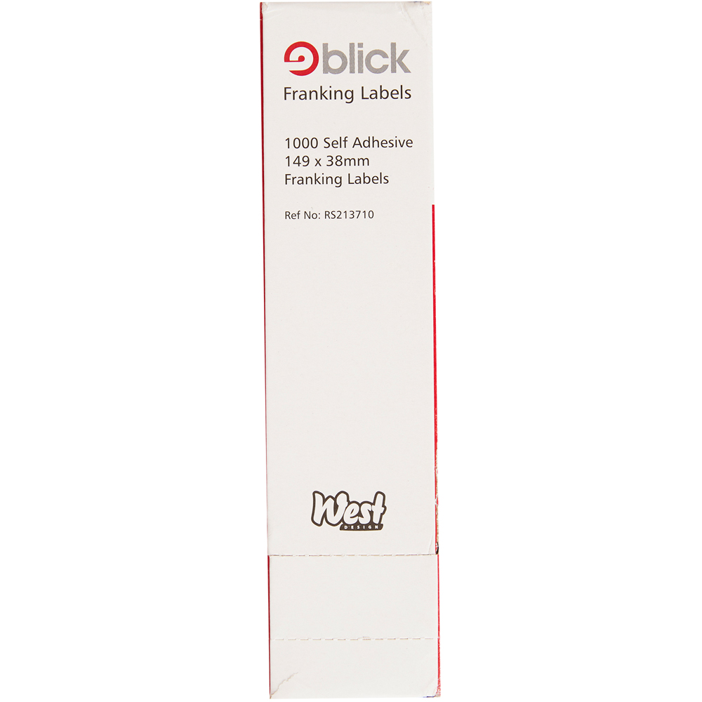 Blick Auto Feed Franking Self Adhesive Stickers 1000 Labels 3.8 x 14.9cm Image 3