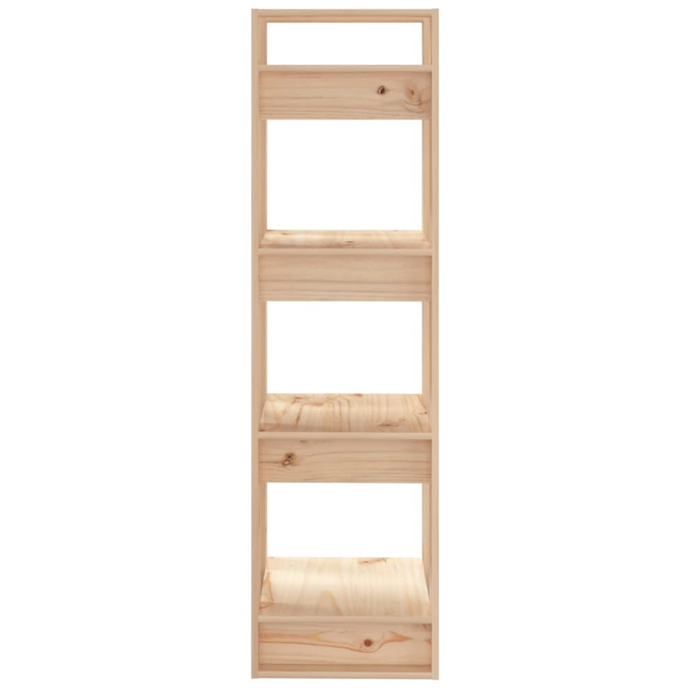 vidaXL 4 Shelf Natural Solid Pine Wood Bookcase Image 4