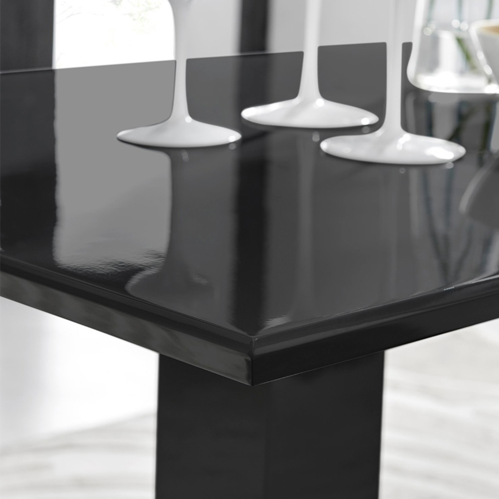 Furniturebox Molini Kensington 6 Seater Dining Set Black Gloss and Grey Image 5