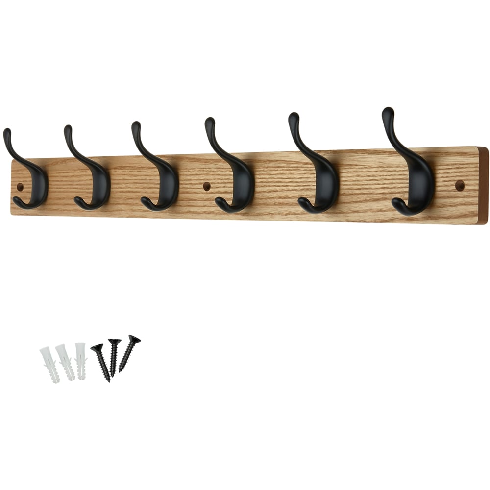Headbourne Matte Black 6 Hook Coat Rail Image 1