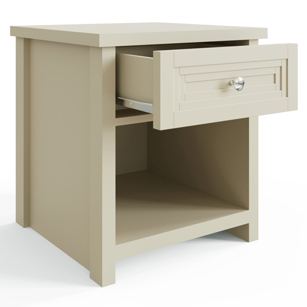GFW Oakley Single Drawer Single Shelf Stone Lamp Table Image 4