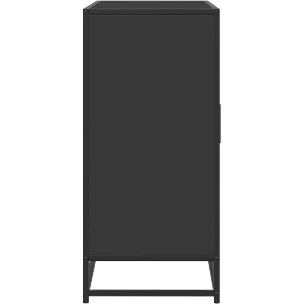 vidaXL 2 Door 4 Drawer Black Metal Frame Wooden Sideboard Image 6