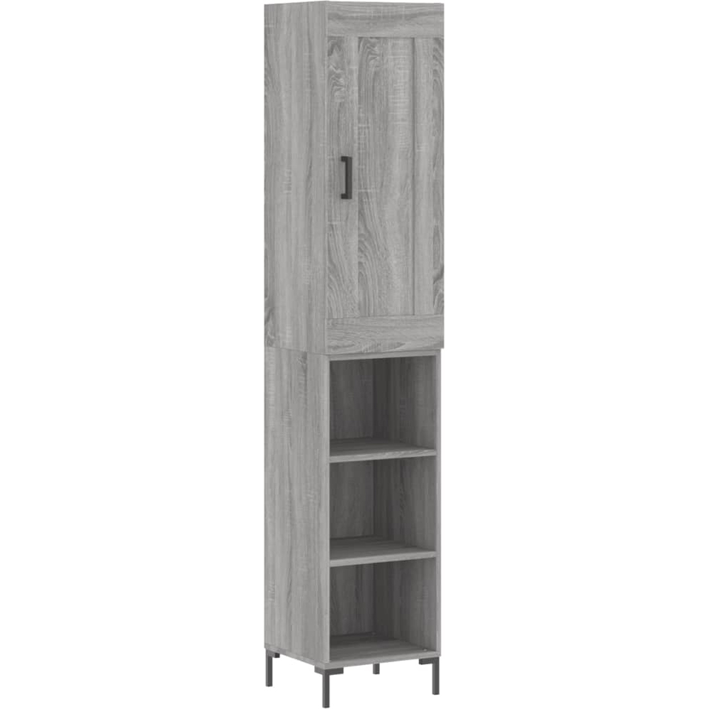 vidaXL 3 Door 3 Shelf Grey Sonoma Highboard Image 2