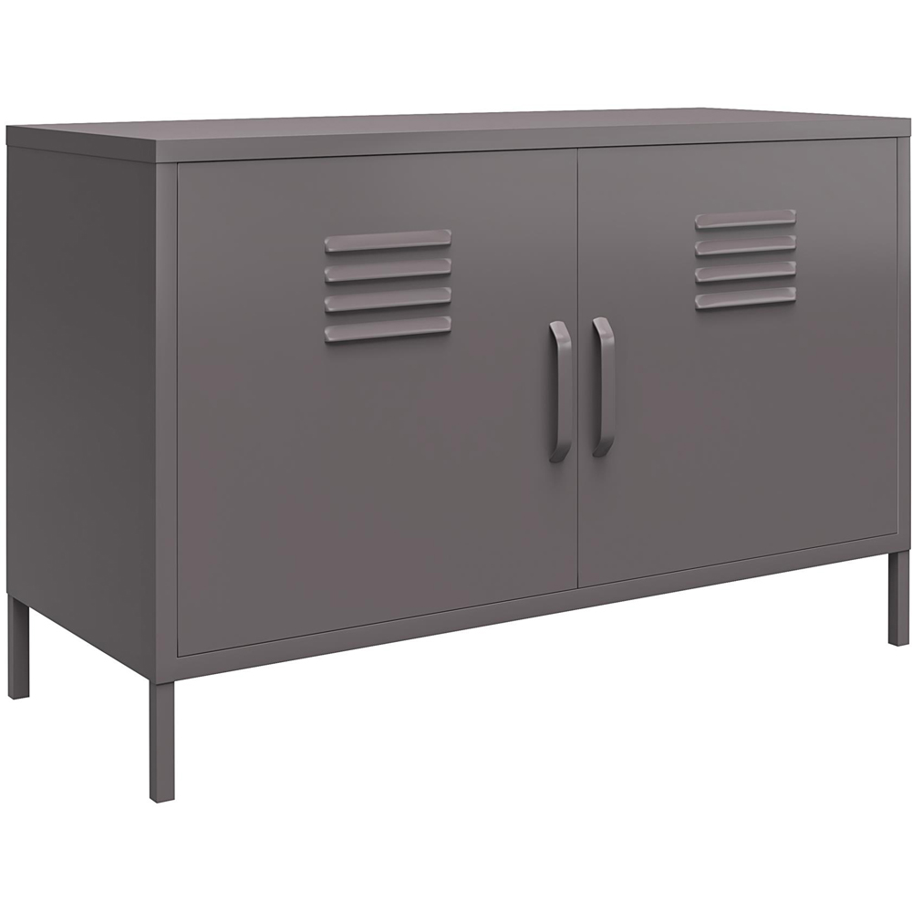 Dorel Bradford 2 Door 2 Shelf Grey Metal Accent Cabinet Image 2