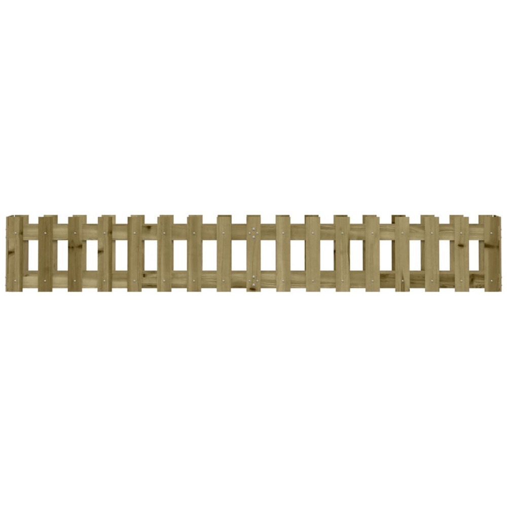 vidaXL Natural Solid Impregnated Pine Wood Fence Design Raised Garden Bed 200 x 30 x 30cm Image 2