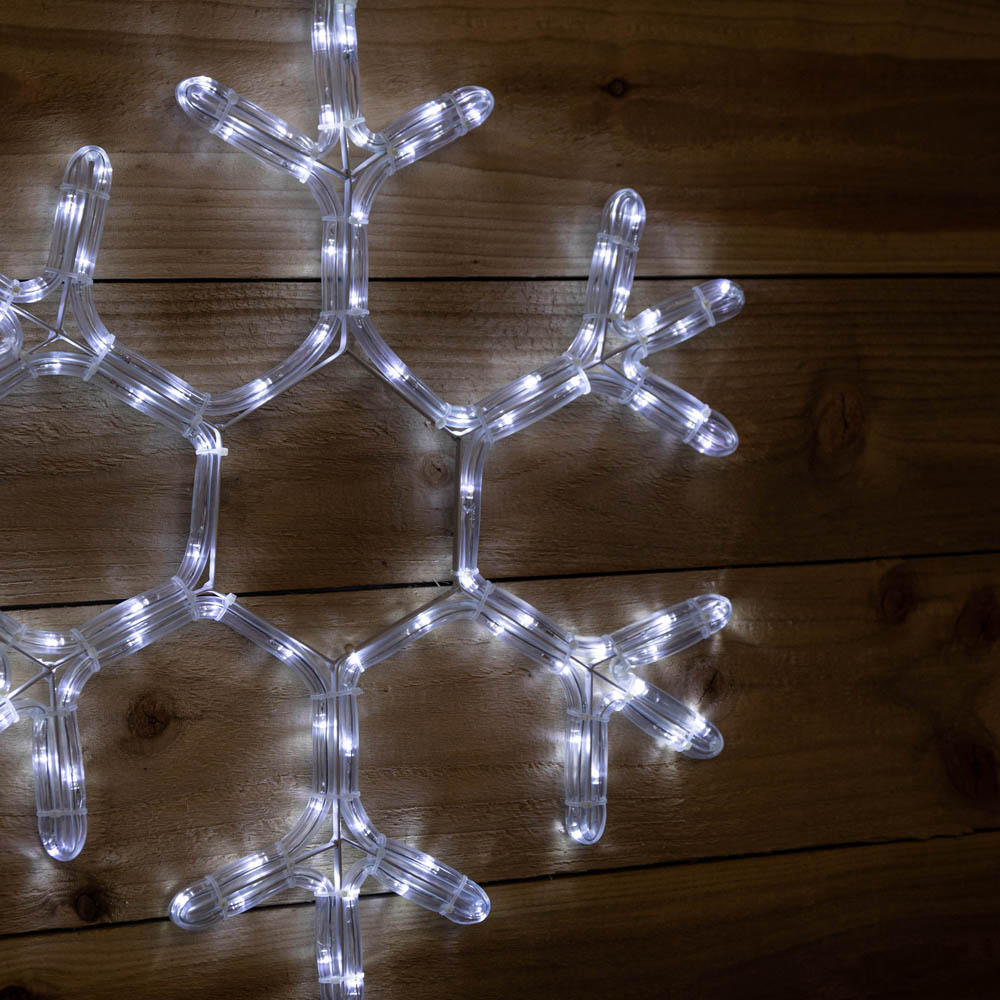 Samuel Alexander White LED Hanging Christmas Snowflake Rope Light 53cm Image 3