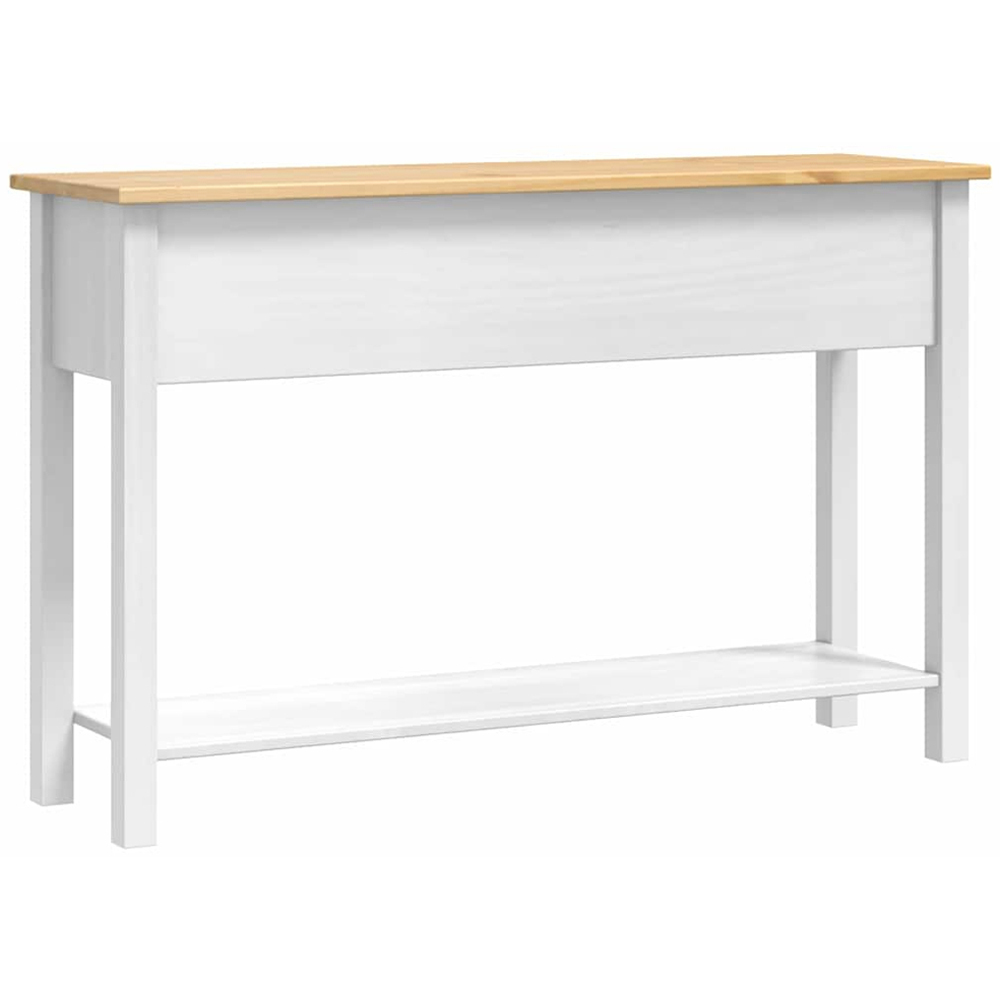 vidaXL Corona 3 Drawer Single Shelf White Solid Pine Wood End Table Image 6