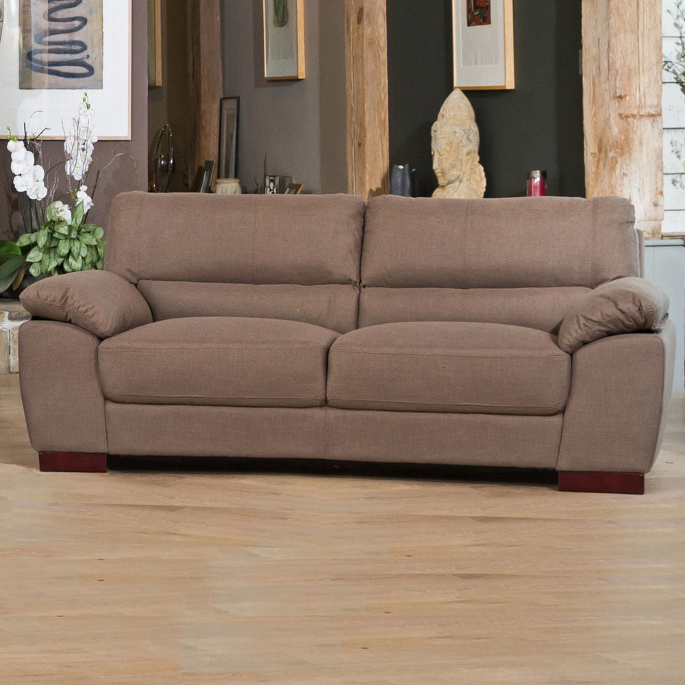 Westbrook 3 Seater Brown Textured Fabric Sofa Image 1
