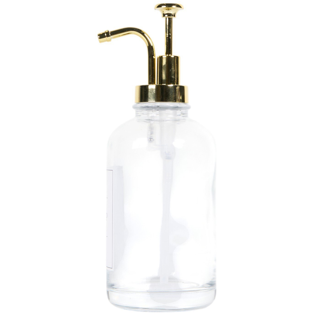 Syrup Dispenser with Gold Pump Clear and Gold Image 4