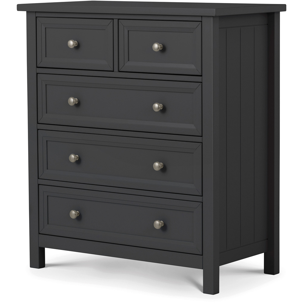Julian Bowen Maine 5 Drawer Anthracite Chest of Drawers Image 2
