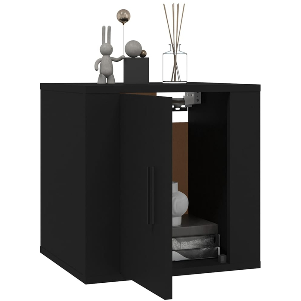 vidaXL Single Door Black Wall Mounted TV Cabinet Set of 2 Image 3