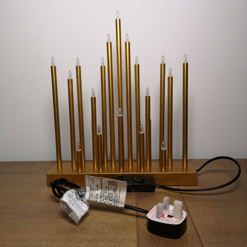 Premier 20 Gold LED Candle Bridge 33cm Image 3