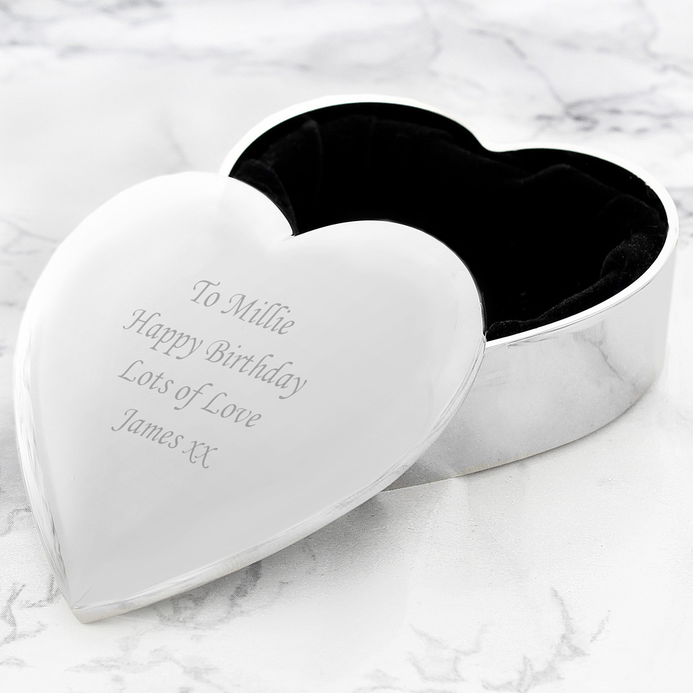 Personalised Memento Personalised Heart Trinket Box Image 2